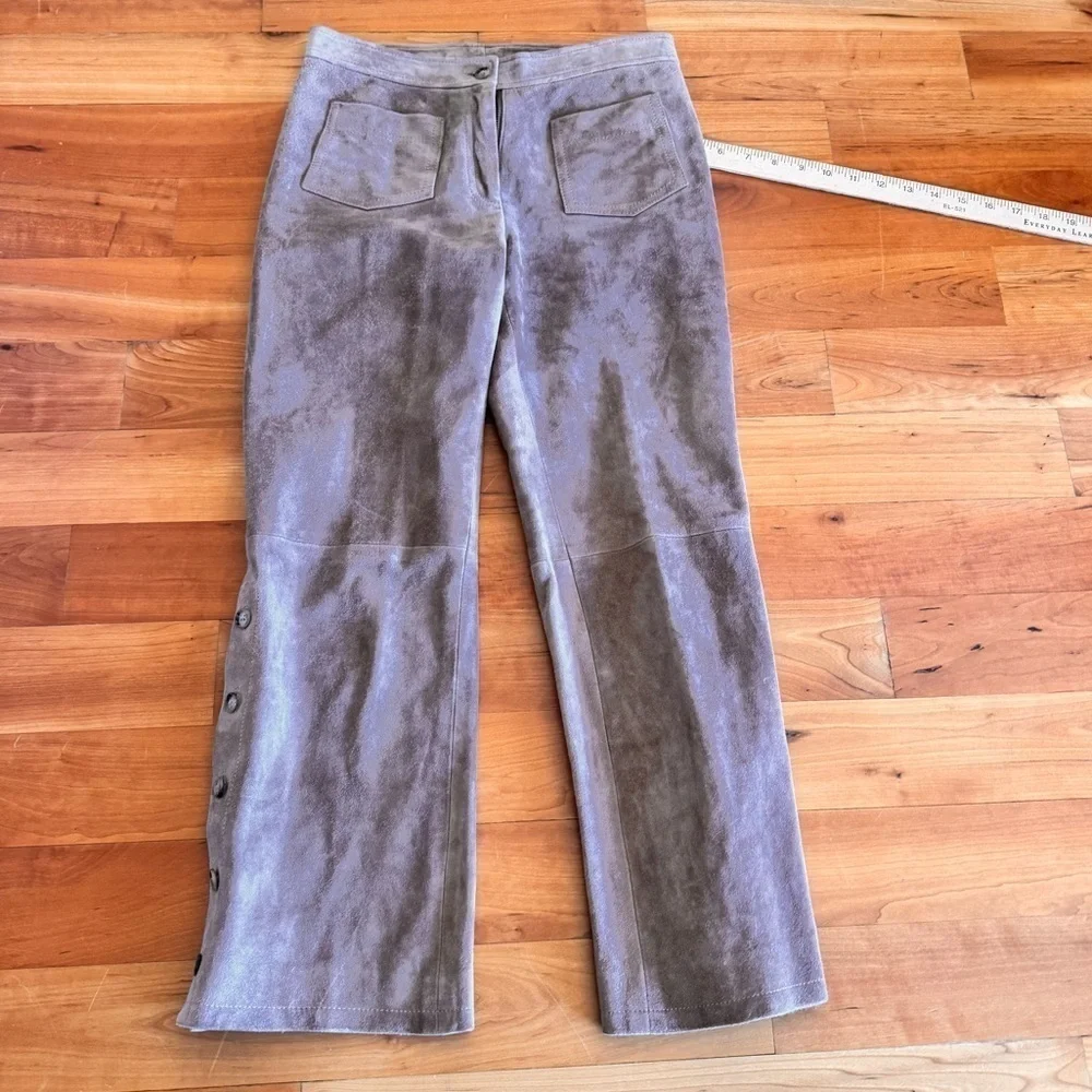 2000s Genuine Suede Leather Pants women’s Sz 4 XS Michael Kors Y2K straight leg